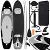 vidaXL Set Tavola SUP Gonfiabile Nera 300x76x10 cm