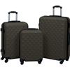vidaXL Set Valigie Trolley a Custodia Rigida 3 pz Antracite in ABS