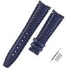 Cinturino orologio pelle intrecciato nero blu 22mm ansa curva per Citizen Omega