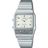 Casio Orologio Donna CASIO AQ-800E-7A2EF Acciaio Bianco Classico VINTAGE Sveglia