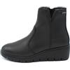 Enval Soft stivaletti da donna in pelle nero con zeppa gomma scarpe linea comoda