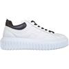 Hogan scarpe uomo sneaker H-stripes in pelle HXM6450FC60LE90001 nero-bianco