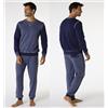 Lovable COMPLETO CASA PIGIAMA UOMO GIOVANILE COTONE INTERLOCK GIROGOLA INVERNALE LOVABLE