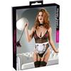 Cottelli Collection costume da cameriera sexy abito donna sensuale nero in pizzo aperto guepiere