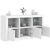 vidaXL Credenza con Luci LED Bianca 123x37x67 cm