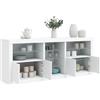 vidaXL Credenza con Luci LED Bianca 162x37x67 cm