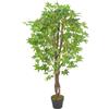 vidaXL Albero di Acero Artificiale con Vaso Verde 120 cm