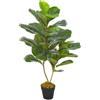 vidaXL Pianta Artificiale di Ficus Lyrata con Vaso Verde 90 cm