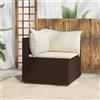 vidaXL Divano Angolare da Giardino con Cuscini in Polyrattan Marrone