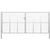 vidaXL Cancello per Giardino in Acciaio Zincato 415x225 cm Argento