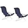 fiam Sedia sdraio fiam fiesta telaio acciaio bianco con telo in blu 127PE BSBL x 2