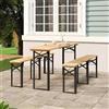 vidaXL Set Tavolo Birreria Pieghevole 3 pz in Legno Massello di Abete