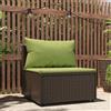 vidaXL Divano Centrale da Giardino con Cuscini in Polyrattan Marrone
