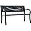 vidaXL Panchina da Giardino 125 cm Nera in Acciaio