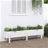 VidaXL Fioriera Rialzata da Giardino Bianca 160x30x38 cm Massello Pino