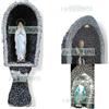 FratelliVagnoni Colonna con nicchia grotta con o senza faretto cemento e pietre no madonna 1