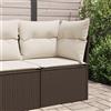 vidaXL Divano Angolare da Giardino con Cuscini in Polyrattan Marrone
