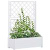 vidaXL Fioriera da Giardino con Graticcio 100x43x142 cm PP Bianco