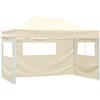 vidaXL Gazebo Professionale Pieghevole con 3 Pareti 3x4m Acciaio Crema