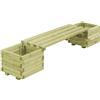 vidaXL Fioriera da Giardino con Panca in Legno di Pino Impregnato