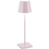 ZAFFERANO Poldina PRO Lampada da Tavolo 38cm LED Ricaricabile Senza Fili Rosa Al