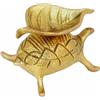 ITOS365 Ottone Diyas per Pooja - Tartaruga Design- Deepak Puja Aarti - Olio Lampada