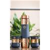 Fatto a mano Contenitori Per Bevande In Rame Grigio Silk - Set Da 2 Bicchieri E 1 Bottiglia