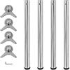 Set 4 gambe cromate per tavolo regolabili in altezza 710 mm