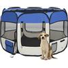 vidaXL Box per Cani Pieghevole con Borsa Trasporto Blu 90x90x58 cm