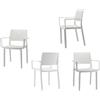 SCAB DESIGN SET DA 4 SEDIE SEDIA CASA BAR RISTORANTI BISTROT KATE CON BRACCIOLI