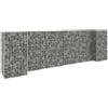 vidaXL Gabbione Fioriera ad "H" in Filo di Acciaio 260x40x80 cm