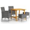 vidaXL Set Mobili da Pranzo per Giardino 5 pz Grigio