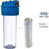 AQUA CONTENITORE PER FILTRO TRASPARENTE FP3 CON INSERTO 9''3/4 CARTUCCIA FA INCLUSA