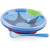 Nuby Piatto Pappa Calda e Cucchiaino Azzurro