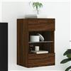 vidaXL Mobile TV a Parete con Luci LED Rovere Marrone 40x30x60,5 cm