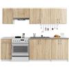 LBSIGN Cucina Lineare 240 Cm Moderna Componibile Rovere Effetto Legno Tania