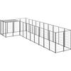 vidaXL Gabbia per Cani Nera 7,26 m² in Acciaio