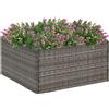 vidaXL Fioriera da Giardino Grigia 80x80x40 cm in Polyrattan