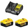 DeWalt Power Set DeWALT (2 x 18V 5,0 Ah + DCB107)