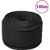 vidaXL Corda da Lavoro Nera 20 mm 100 m in Polipropilene
