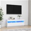 vidaXL Mobile Porta TV con Luci LED Bianco 100x35x40 cm