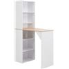 vidaXL Tavolo da Bar con Mobiletto Bianco 115x59x200 cm