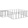 vidaXL Gabbia per Cani Nera 12,1 m² in Acciaio