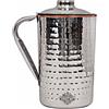 Indian Art Villa Boccale Brocca In Acciaio Rame Martellato 2000 ML, Per Servire Acqua