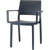 SCAB DESIGN SET DA 4 SEDIE SEDIA CASA BAR RISTORANTI BISTROT KATE CON BRACCIOLI