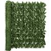 vidaXL Paravento da Balcone con Foglie Verde Scuro 600x100 cm