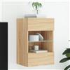 vidaXL Mobile TV a Parete con Luci LED Rovere Sonoma 40x30x60,5 cm