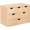 BricoShop24 Cassettiera in Legno Mini 6 Cassetti 40X20X28 cm Multiuso