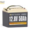 Power Queen Batteria al Litio 12.8V 50Ah 640Wh Batterie LiFePO4 a Ciclo Profondo