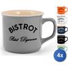 Home 4x Tazze Jumbo Home Bistrot In Stoneware Cc420